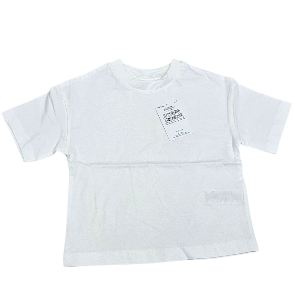 Next Nordstrom NWT T-Shirt Unisex Baby 6-9 Mo White Relaxed Fit Cotton Basic Tee